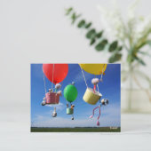 Fubby's in luchtballonnen die op avontuur gaan. briefkaart (Staand voorkant)