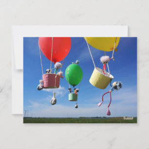 Fubby's in luchtballonnen die op avontuur gaan. briefkaart