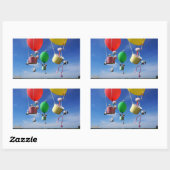 Fubby's in luchtballonnen die op avontuur gaan. rechthoekige sticker (Vel)