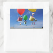 Fubby's in luchtballonnen die op avontuur gaan. rechthoekige sticker (Tas)