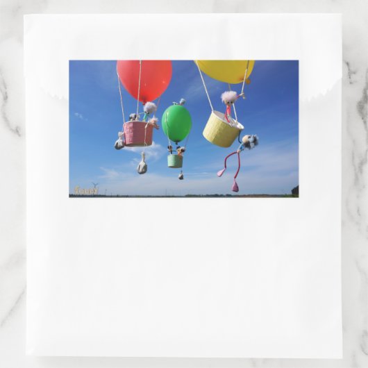 Fubby's in luchtballonnen die op avontuur gaan. rechthoekige sticker (Tas)