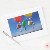 Fubby's in luchtballonnen die op avontuur gaan. rechthoekige sticker (Envelop)