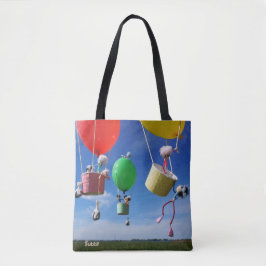 Fubby's in luchtballonnen die op avontuur gaan. tote bag