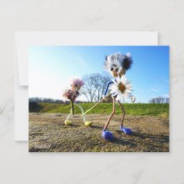 Fubby's in natuur met madeliefjes. briefkaart