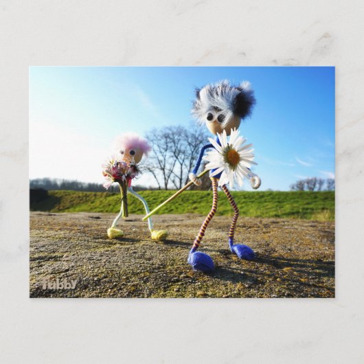 Fubby's in natuur met madeliefjes. briefkaart (Voorkant)