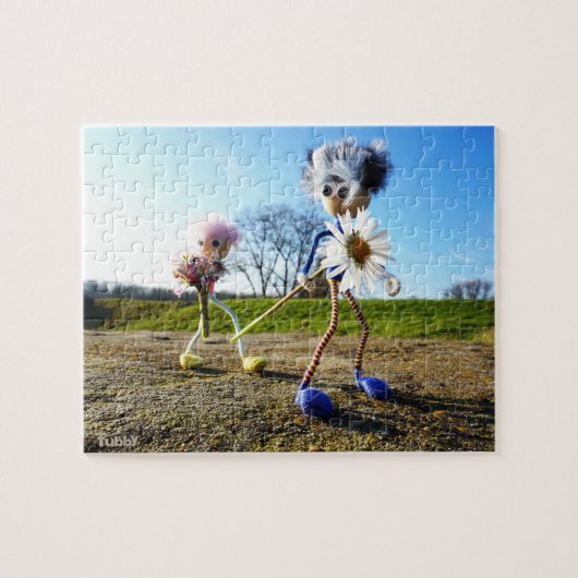 Fubby's in natuur met madeliefjes. legpuzzel (Horizontaal)