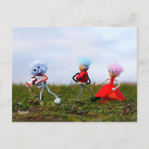 Fubby's in romantische bui met liefdes hartjes. briefkaart