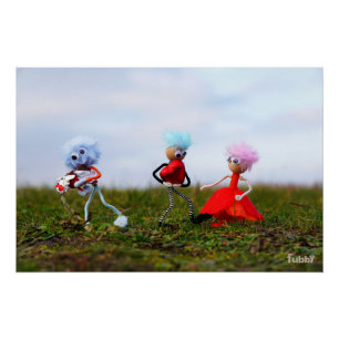 Fubby's in romantische bui met liefdes hartjes. perfect poster