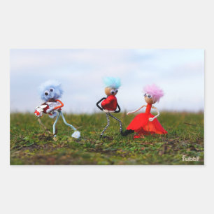 Fubby's in romantische bui met liefdes hartjes. rechthoekige sticker