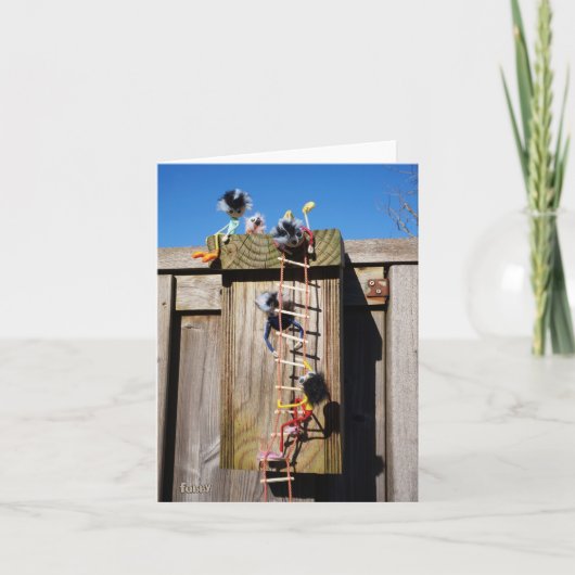 Fubby's in vogelhuisje met touwladder. kaart (Voorkant)