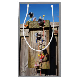 Fubby's in vogelhuisje met touwladder. klein cadeauzakje