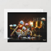 Fubby's met Jaarwisseling bij feestdagen. Briefkaart (Voorkant / Achterkant)