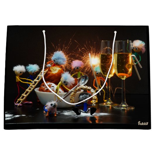 Fubby's met Jaarwisseling bij feestdagen. Groot Cadeauzakje (Voorkant)