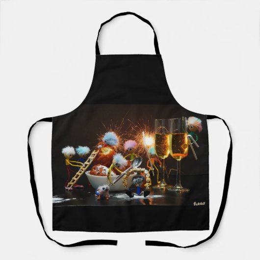 Fubby's met Jaarwisseling bij feestdagen. Schort (Voorkant)