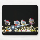 Fubby's met Kerstdecoratie in Kerstsfeer. Muismat (Voorkant)