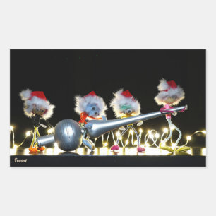 Fubby's met Kerstdecoratie in Kerstsfeer. Rechthoekige Sticker