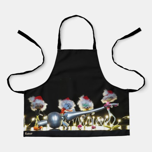 Fubby's met Kerstdecoratie in Kerstsfeer. Schort (Voorkant)