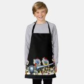 Fubby's met Kerstdecoratie in Kerstsfeer. Schort (Gedragen)