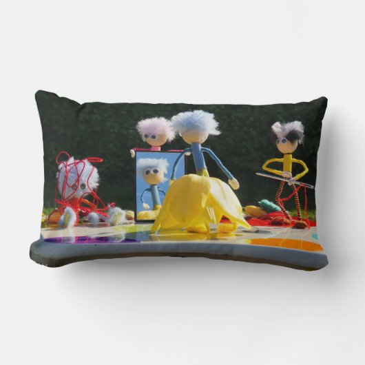 Fubby's met Tulpen jurk bij atelier. Kussen (Voorkant)