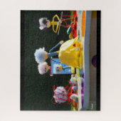 Fubby's met Tulpen jurk bij atelier. Legpuzzel (Verticaal)