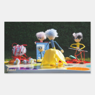 Fubby's met Tulpen jurk bij atelier. Rechthoekige Sticker