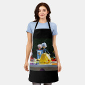 Fubby's met Tulpen jurk bij atelier. Schort (Gedragen)