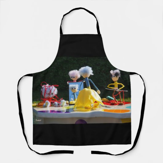 Fubby's met Tulpen jurk bij atelier. Schort (Voorkant)