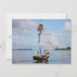 Fubby's op avontuur op Boomschors zeilboot. Briefkaart