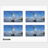 Fubby's op een houten zeilboot promotie milieu. rechthoekige sticker (Vel)