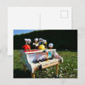 Fubby's op piano die muziek maken en dansen. briefkaart (Voorkant / Achterkant)