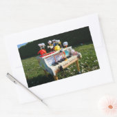 Fubby's op piano die muziek maken en dansen. rechthoekige sticker (Envelop)