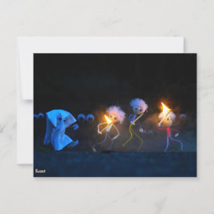 Fubby's op spooktocht, halloween grap. briefkaart