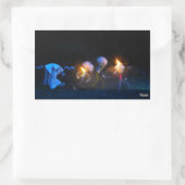 Fubby's op spooktocht, halloween grap. rechthoekige sticker (Tas)