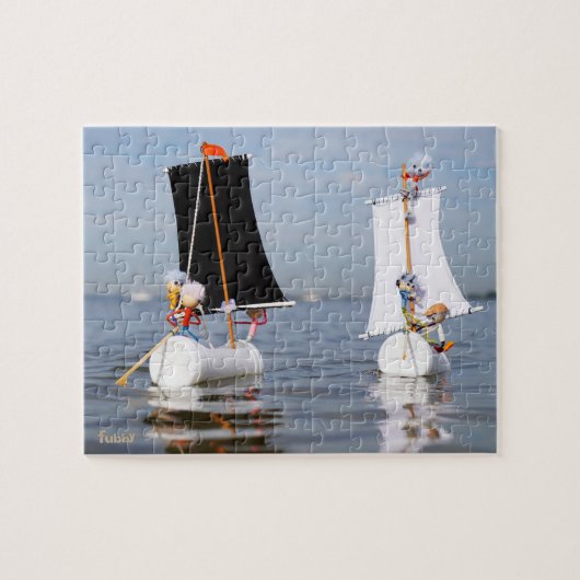 Fubby's op zee tegen plastic vervuiling. legpuzzel (Horizontaal)