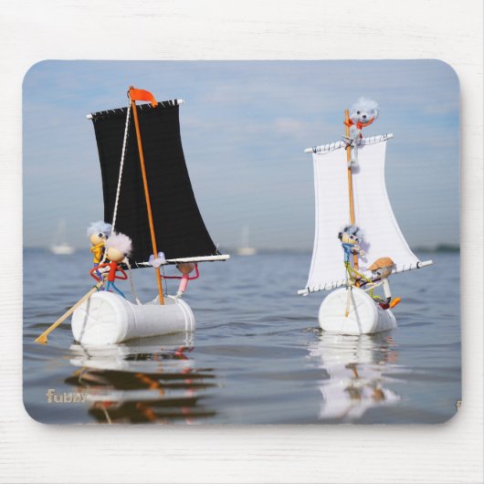 Fubby's op zee tegen plastic vervuiling. muismat (Voorkant)