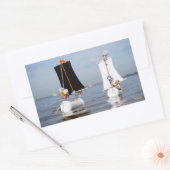 Fubby's op zee tegen plastic vervuiling. rechthoekige sticker (Envelop)