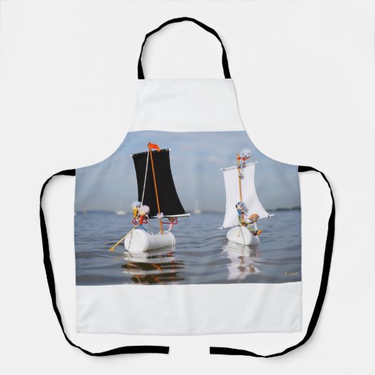 Fubby's op zee tegen plastic vervuiling. schort (Voorkant)