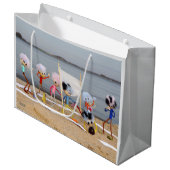 Fubby's spelen beach volleybal op het strand. groot cadeauzakje (Voorkant Gekanteld)