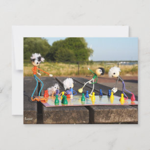 Fubby's spelen 'mens erger je niet !'. briefkaart