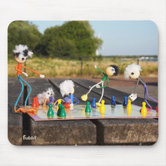 Fubby's spelen 'mens erger je niet !'. muismat (Voorkant)