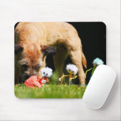 Fubby's stier scene spelend met een Hond. Muismat (Met muis)