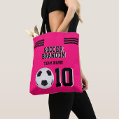 Fuchia voetbal canvas tas sport football monogram (Dichtbij)