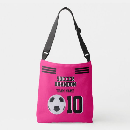 Fuchia voetbal canvas tas sport football monogram (Voorkant)