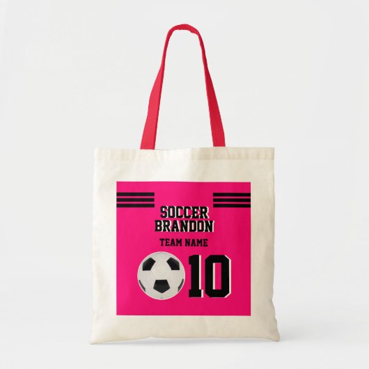 fuchia voetbal moeder meisjes team en coach tote bag (Voorkant)