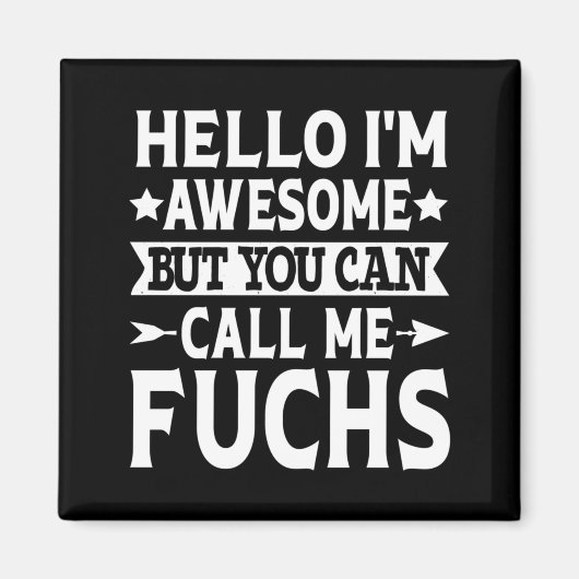 Fuchs Achternaam Bel Fuchs Familie Team Achternaam Magneet (Voorkant)