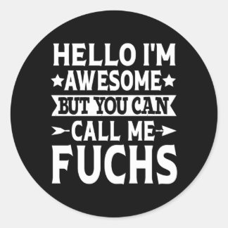 Fuchs Achternaam Bel Fuchs Familie Team Achternaam Ronde Sticker