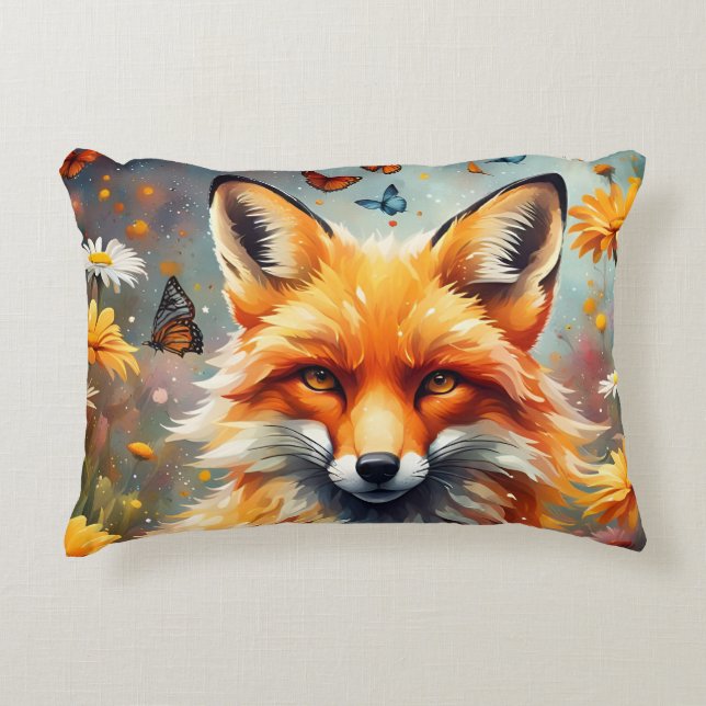 Fuchs auf der Wiese Accent Kussen (Voorkant)