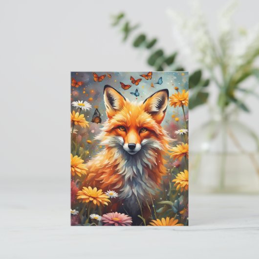 Fuchs auf der Wiese Briefkaart (Staand voorkant)