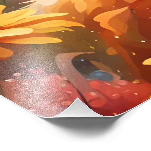 Fuchs auf der Wiese Foto Afdruk (Hoek)