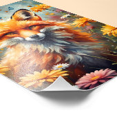 Fuchs auf der Wiese Foto Afdruk (Hoek)